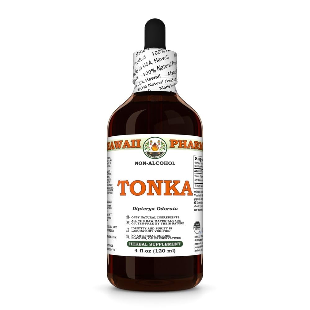 Hawaii Pharm Tonka Alcohol-Free Extract, Glycerite for Energy and Respiratory Comfort, Promotes Vitality, Soothes Coughs and Throat, Supports Lymphatic Wellness, Fights Fatigue - 4 fl.oz