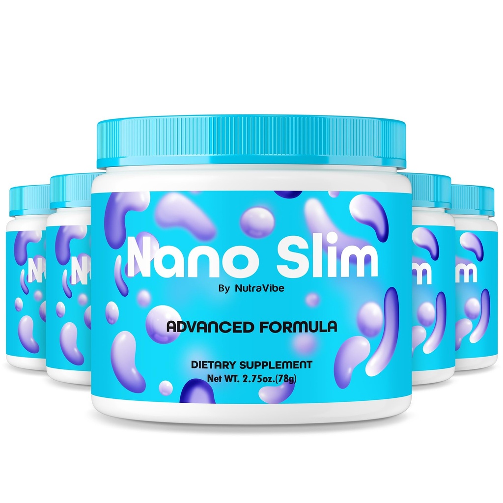 (5 Pack) NanoSlim – Premium Powder Formula with Natural Ingredients to Help Maintain Steady Energy, Active Body and Support a Healthier Lifestyle, Just 1 Scoop for a Better You (150 Servings)