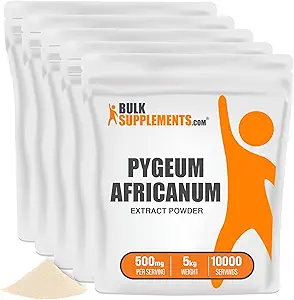 Bulk Assupports.com Pygeum Africanum 提取粉末 - 来自Pygeum Bark - Gluten Free,每服务5000mg,5kg(11磅)(包5)