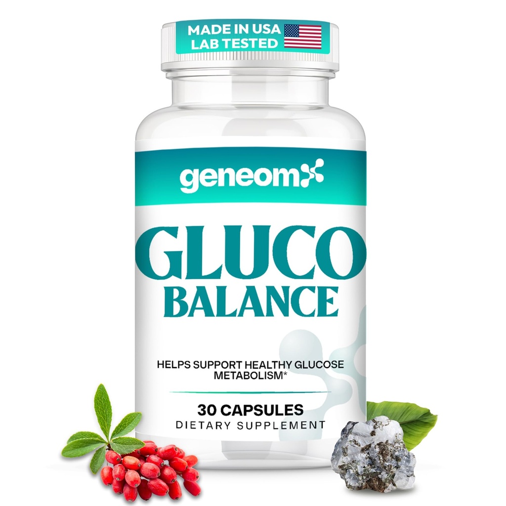 Gluco Balance – Blood Glucose Support Supplements with Berberine HCl, Banaba Leaf, Moringa, B12 & Vanadium – Supports Insulin Sensitivity, Metabolic Function & Energy – 30 Capsules