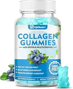 女性男性无糖蛋白蛋白,1500mg Collagen类型I,II,III,V,X,+5000mcg Biotin和多维生素用于健康毛发钉,Immune Digestion Bone支持