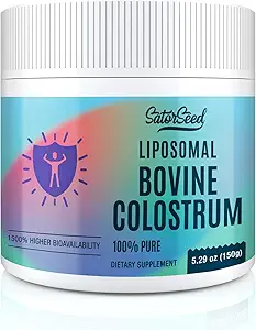 Liposomal Bovine Colostrum 粉末补充剂 100%纯Colostrum,1500 % 免疫和口腔健康生物利用率提高(60种服务)