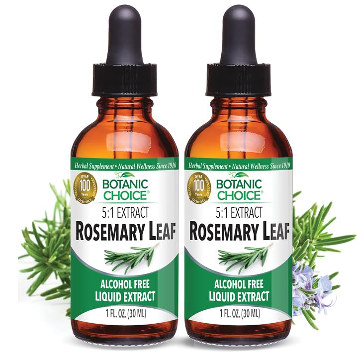 植物选择 – Rosemary Leaf Liquid 提取 – 无酒精, Gluten free – 快速代理补充 Drops – 容易使用 Dropper – 1 Fluid Ounce 2 Pack