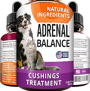 狗和猫的肾上腺平衡 -- -- 宠物的治疗、肾上腺支持w/Ashwagandha、Licorice根、Rhodiola Rosea -- -- 2oz草药滴