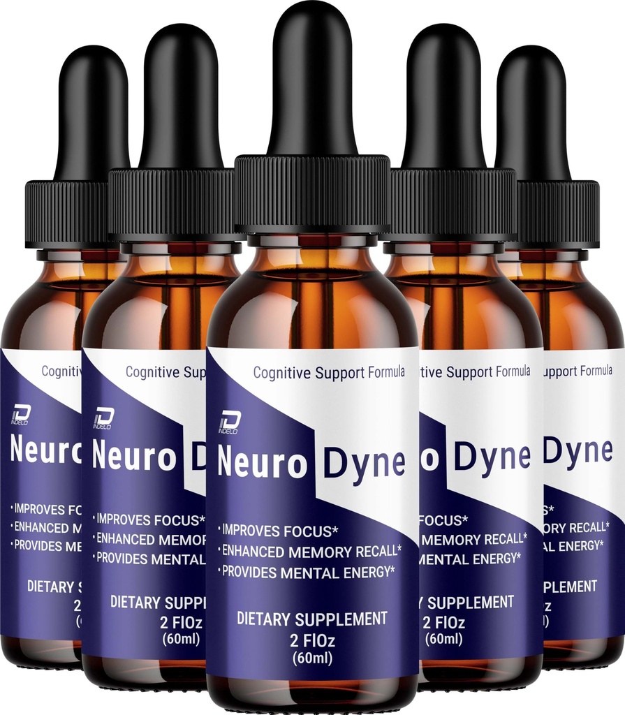 Neurodyne Liquid Drops – Neuro Dyne Natural Liquid Dietary Natural Blend Supplement (5 Pack – 5 Month Supply)