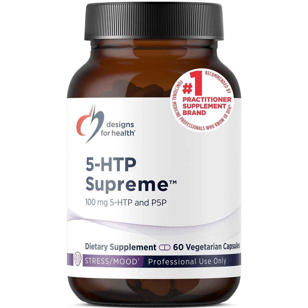 5-HTP 100毫克与维生素B6(P-5-P)-5-HTP 最高100毫克补充剂-血清素前体以帮助支持健康 Mood + Appetite(60 Capsules)