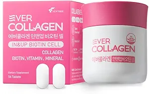 Ever Collagen in & UP Biotin Cell,低分子海洋鱼 Collagen Peptides 配有维生素硒补充剂-健康皮肤,毛发,女性钉子-抗氧化剂补充剂