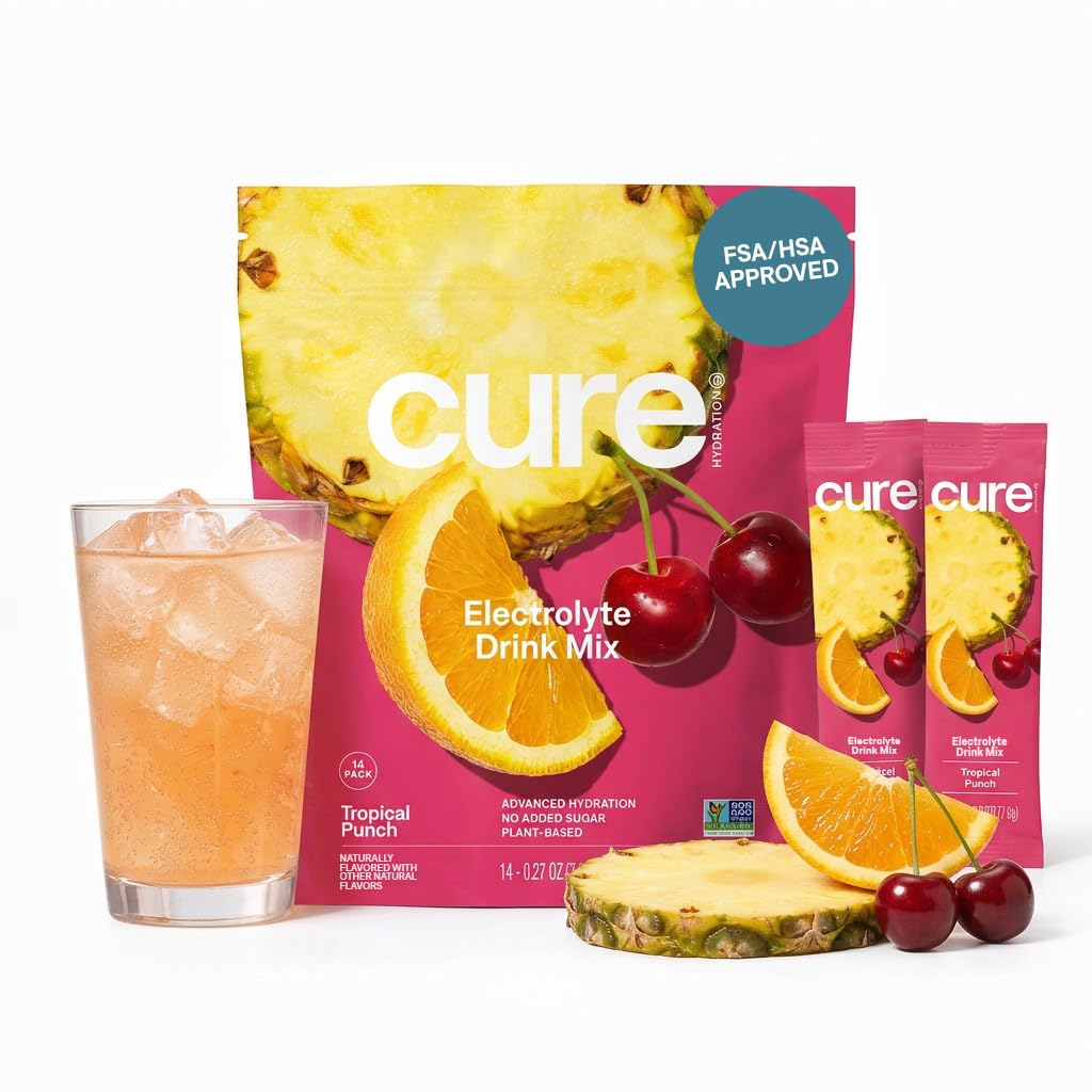 (原始内容存档于2018-09-21) (英语). Cure Hydrition QQ Plant-Electrolyte drink Mix QQ没有添加的糖 QFSA-HSA QQ 椰水脱水救济粉 Non-GMO Vegan QQ 14 Packets-Tropical Punch.