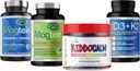 Magtein Magnesium L-Threonate 60 Capsules, Magceutics MagteinPRO 90 Capsules, KIDDOCALM Gummy 90 Capsules, 维生素 D3 K2 30 Capsules - Bundle