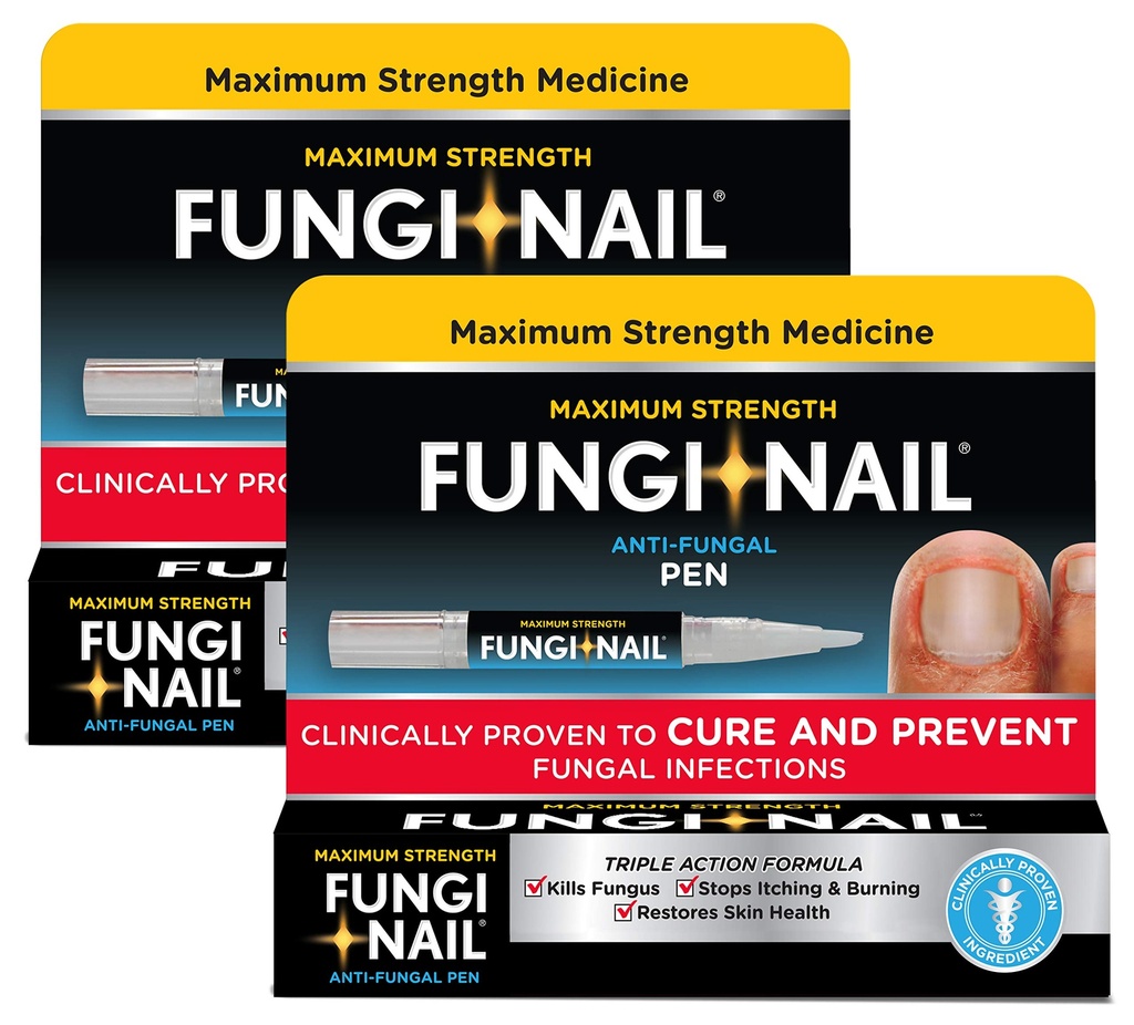 Fungi-Nail Pen Applicator Anti-Fungal Solution, Kills Fungus That Can Lead to Nail & Athlete’s Foot with Tolnaftate & Clinically Proven to Cure and Prevent Fungal Infections | 0.20 Fl Oz (Pack of 2)