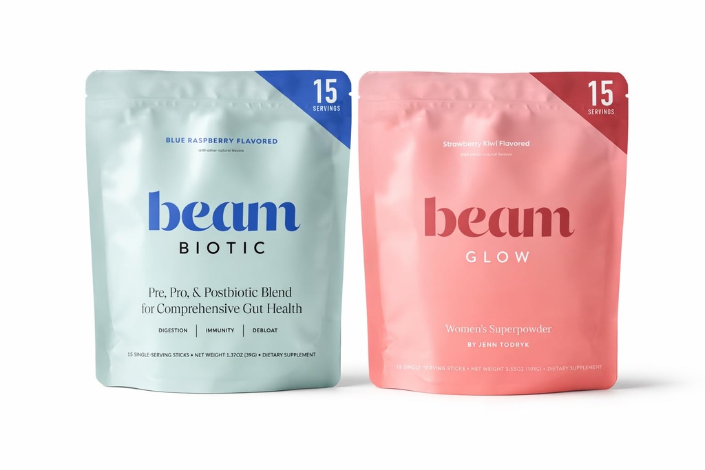 Beam Biotic, Glow, Wellness Bundle, Biotic for Gut Health, Glow for Hormone Balance for Women
