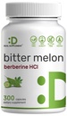 Melon与Berberine Supplement 15 mg Per service, 300 Capsules 15:1 野生Bitter Melon 水果提取与Berberine HCL 第三方 测试 QQ 工厂,非GMO