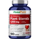 NusaPure Plants Sterols 1500 mg - 180 片剂(非GMO, Vegan) Beta Sitosterol, Bioperine