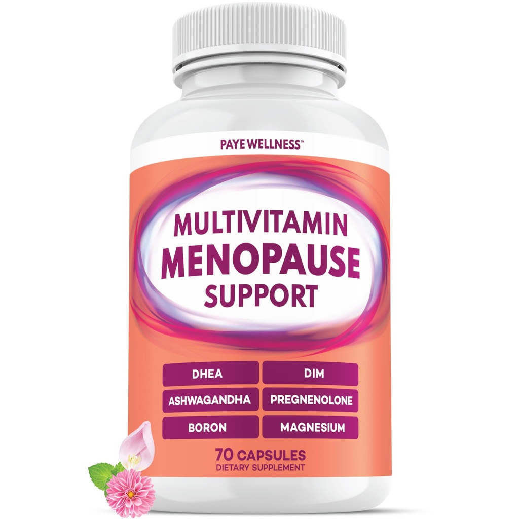 Menopause Support – DIM Supplement for Hot Flash & Night Sweats - DHEA, Ashwagandha, Pregnenolone, Magnesium, Zinc, Vitamin D Hormone Balance, Perimenopause for Women - 1 Month Supply