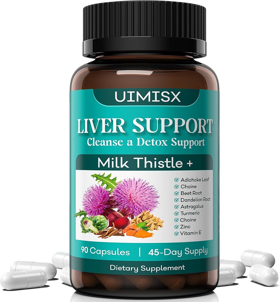 牛奶硝酸盐补充剂 - Liver Detox Cleanse Formula Herbal Liver 与牛奶硝酸盐,丹德利翁根,阿蒂科克,Turmeric, Astragalus 为利弗健康, 90 Capsules 支持