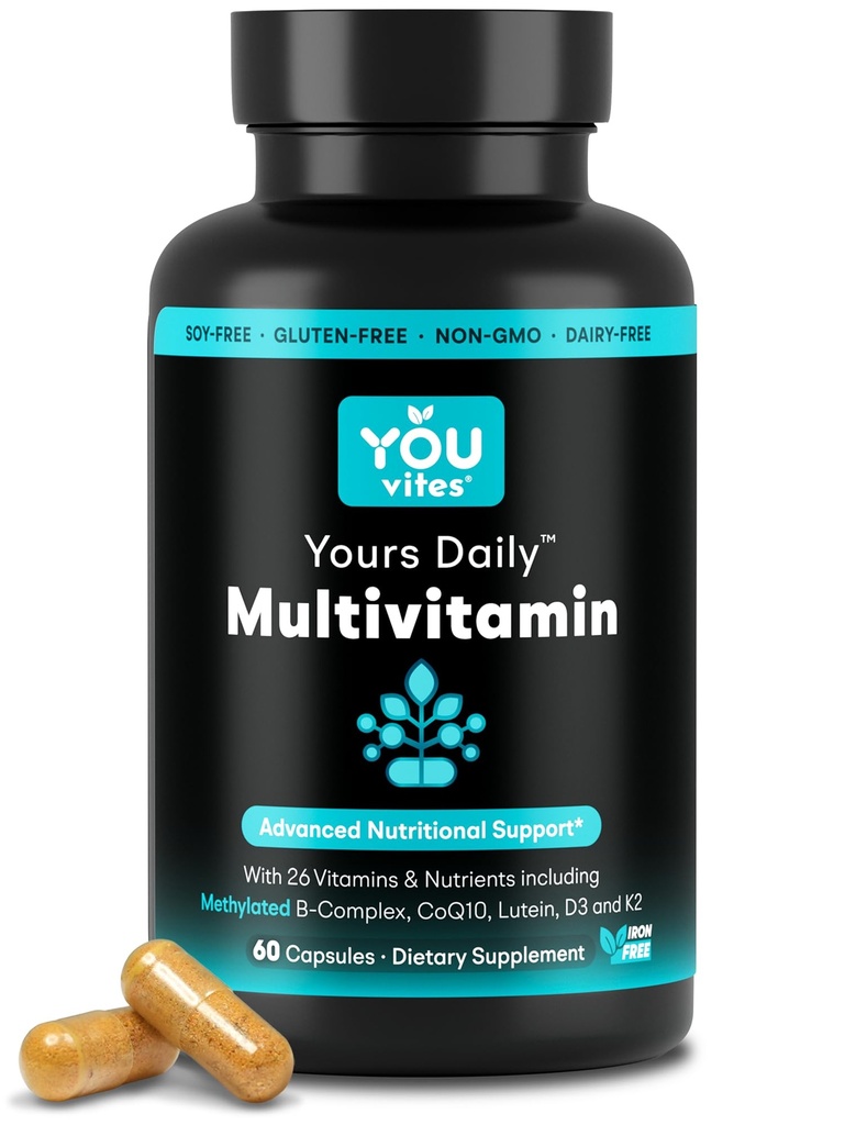 Methylated Multivitamin for Men and Women, Methyl Multi Without Iron - 60 Capsules, MTHFR Supplement with Methyl B12, Methylfolate (5-MTHF), CoQ10 for Energy, Heart and Mood Support