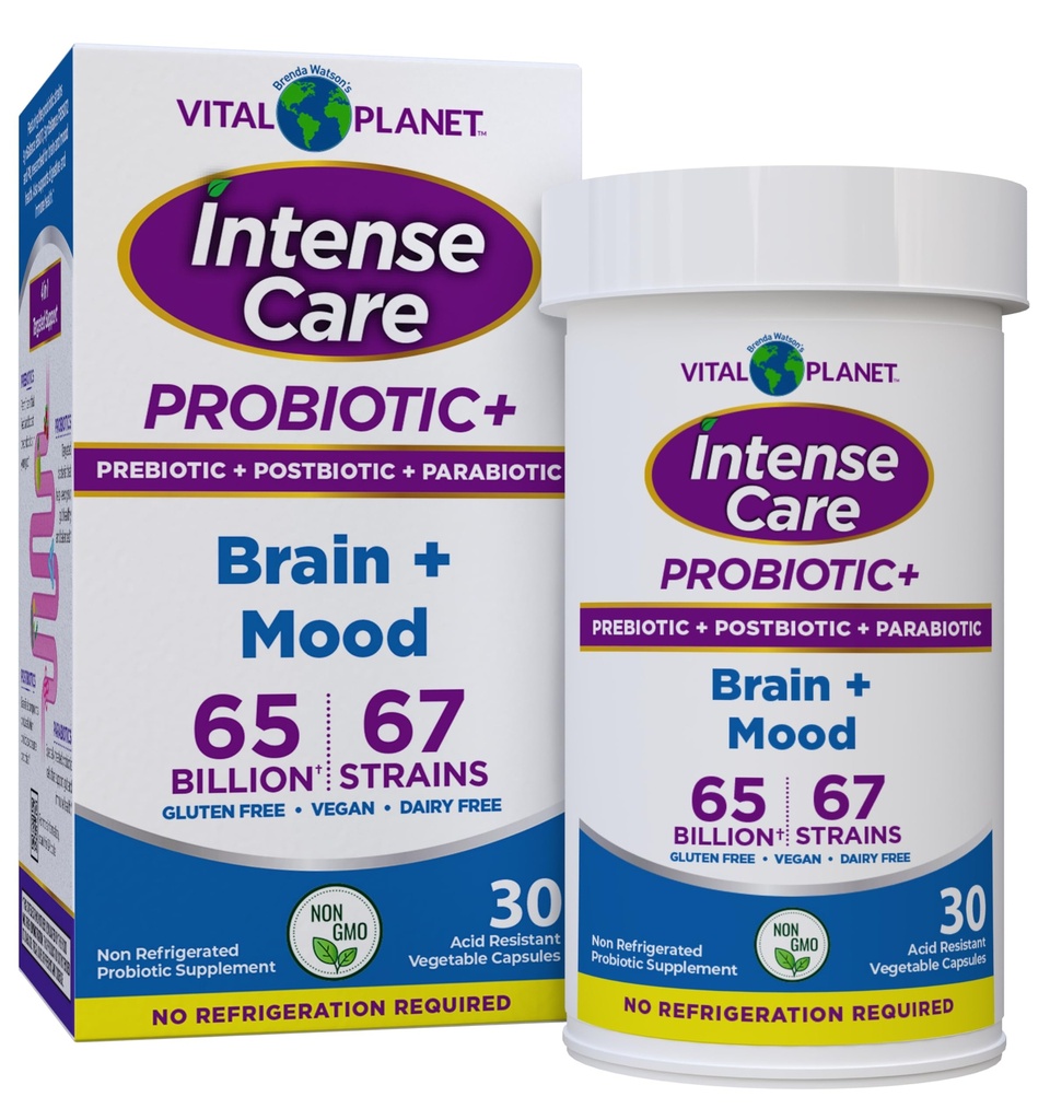 生命星球 -- -- 强化护理脑和Mood Probiotics、有机预生物、后生物、辅助生物、成人完整4-in-1号健康补充品、65亿古巴福尔、67个草原、消化和免疫30厘米