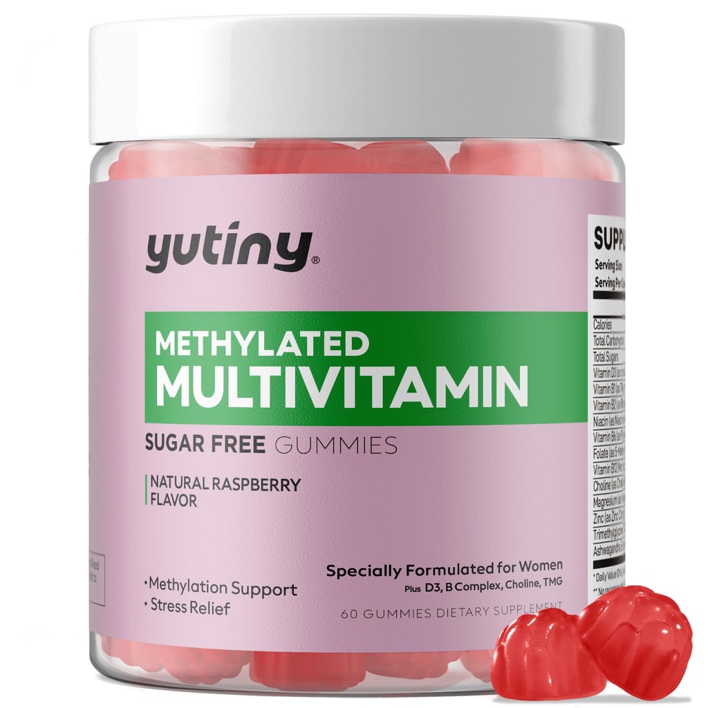Methylated Multivitamin for Women Gummies, Methyl B Complex Vitamins with D3 Zinc Choline TMG for Energy & Nervous System, Vegan, Sugar Free, 60 Count