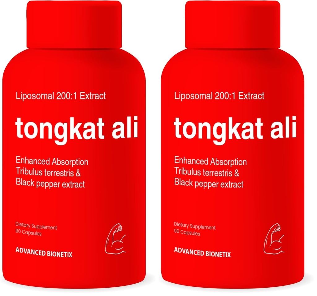 Advanced Bionetix Liposomal Longjack Tongkat Ali Extract Capsules 200x Strength | 200,000 mg | Strength, Drive, Performance & Muscle Mass (Pack of 2)