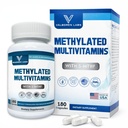 Methylated Multivitamin – Active Folate (5-MTHF) with Methyl B12, B2, B6 & B Vitamins – Supports Methylation & Healthy Homocysteine Levels – Bioavailable Formula for Men & Women – 180 Day Supply