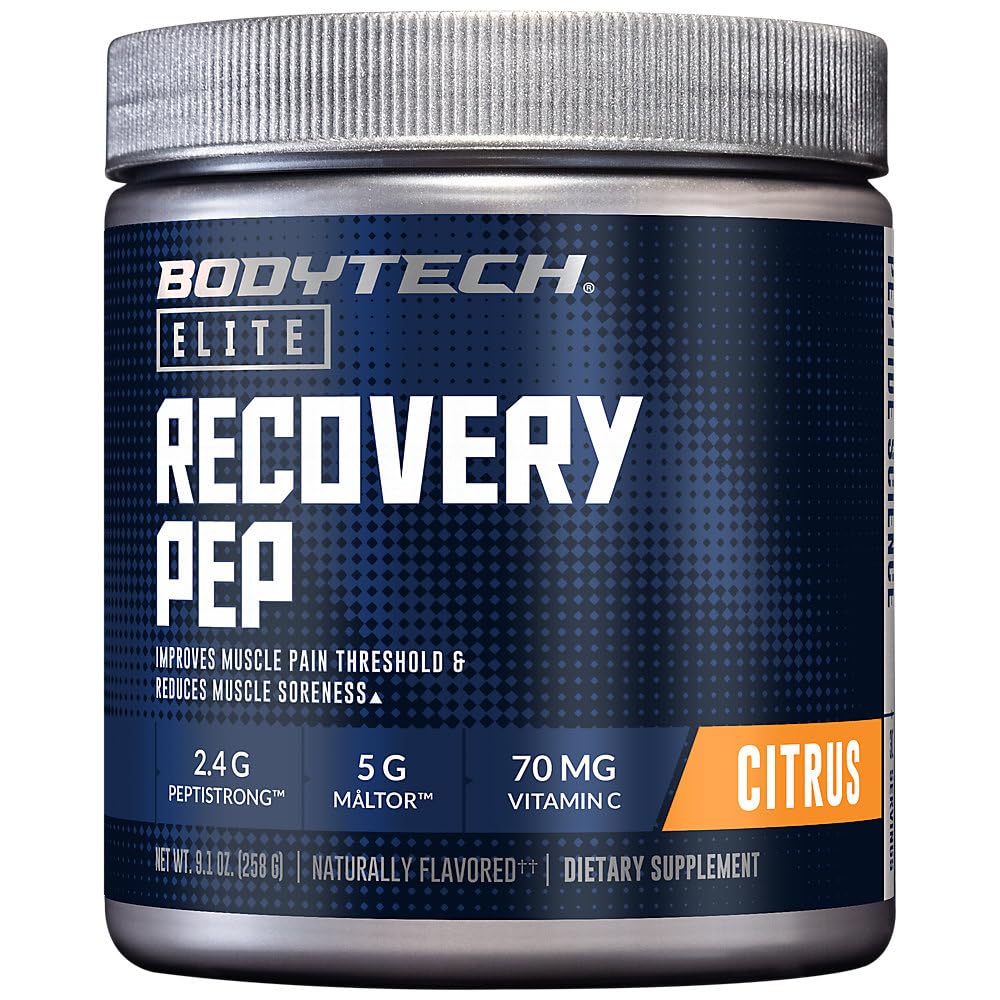 BodyTech Elite Recovery Pep a Peptides Powder with 2.4g PeptiStrong - Citrus (9.1 oz./30 Servings)