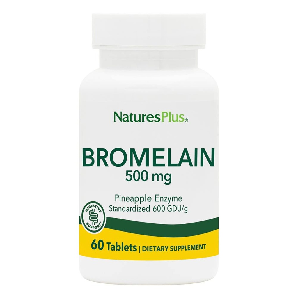 NaturesPlus Chewable Bromelain - 60 Tablets - Natural Proteolytic Enzyme Supplement - Supports Digestion, Joint & Muscle Health - Vegan, Gluten Free - 60 Servings