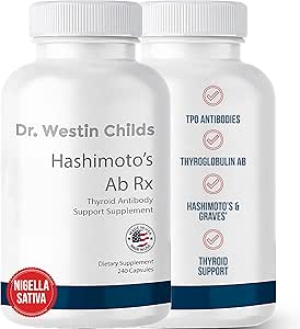 Westin Childs Hashimoto博士的Ab Rx 有机黑色昆明种子 Nigella Sativa for Imune, 甲状腺抗体支持, 文摘, TPO & Thyroglobulin, Omega 6, 7, 8, Thymoquinone, 硒 - 120 厘米