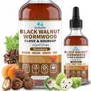 Wormwood Black Walnut Clove Cleanse for Human Drops, 19-in-1 Triple-Action Gut Detox & Digestive Wellness Organic Wormwood Tincture w. Soursop Pumpkin Garlic Oil of Oregano, Vegan