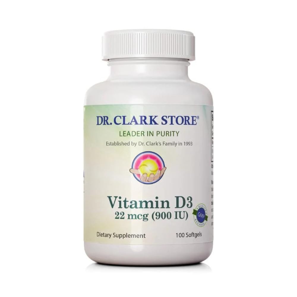 Dr Clark Store Vitamin D3, 900 IU 100 softgels (Soy Free)
