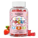 Focus Gummies for Kids, Brain Supplements with Phosphatidylserine, Omega-3 & Saffron, for Kids Memory, Focus & Attention Support, Sugar Free, Vegan, Strawberry Flavor, 60 Chewable