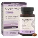 Brain Supplement for Natural Focus & Attention | for Kids | Active B Vitamin & Omega-3 Combo | Vitamin B Complex w/Omega 3 Fatty Acids EPA & DHA | Omega-3s in Small Pill | L-MTHF, B12, P5P, VIT D