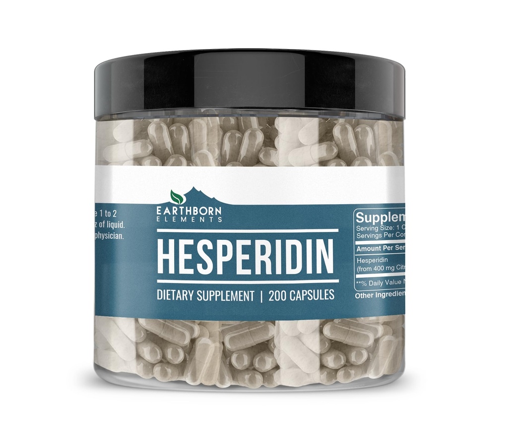 土生土长的元素 Hesperidin 200 Capsules, 纯和未稀释, 无添加剂