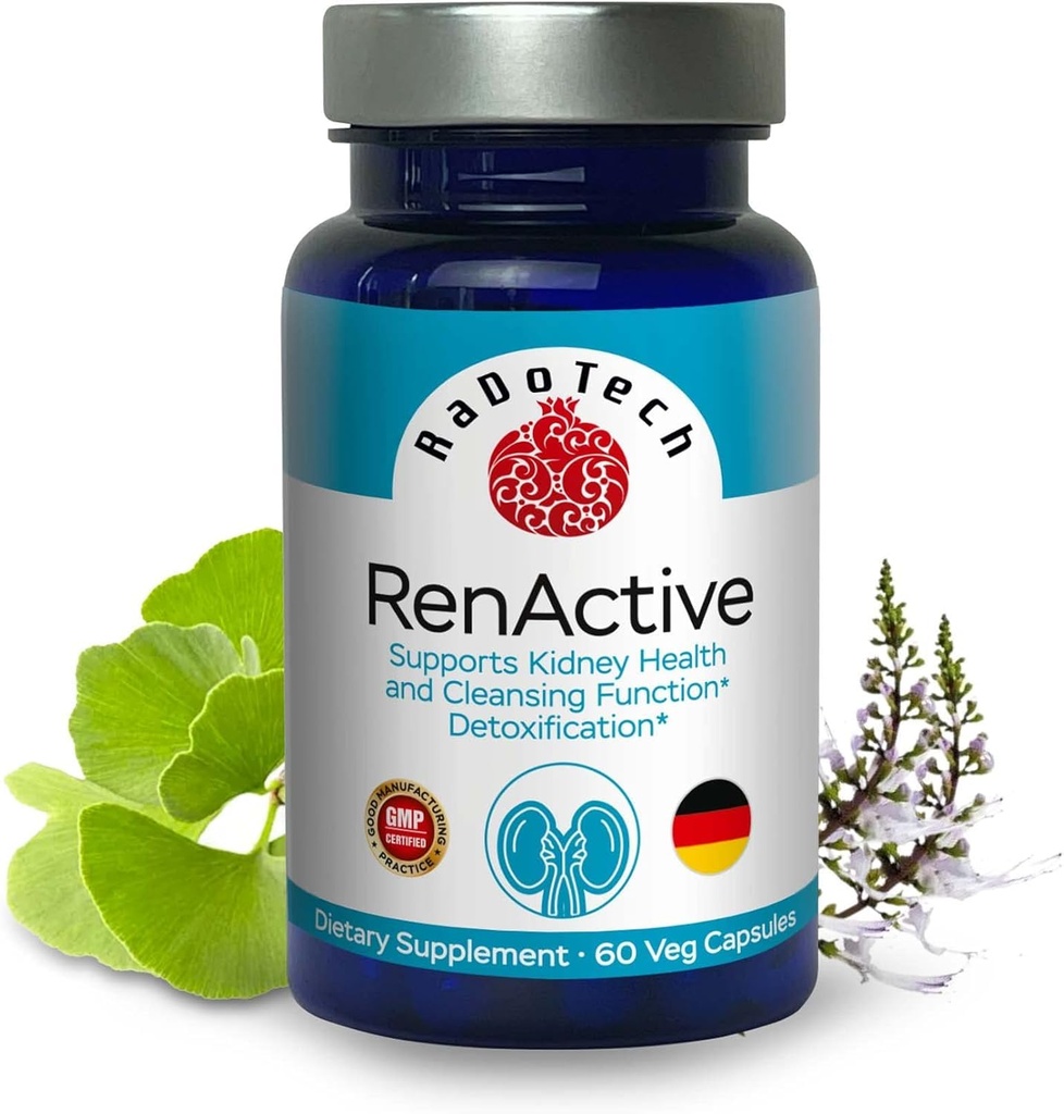 RenActive Kidney Detox Cleanse, Health Supplement for All-Natural Kidney Cleanse, Gut Health and Overall Wellness, 60 Veg Capsules, GMP, (Pack of 3)