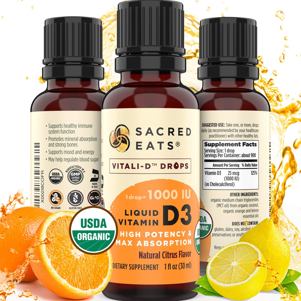 有机液体维生素D D D D drops for Kids & Adults, Sugar Free. 在椰子MCT Oil中容易使用1000 IU/Drop. Lasts months, Best for High Doess. Max Absociation VIT D3 补编. 大味( 锡特鲁斯)