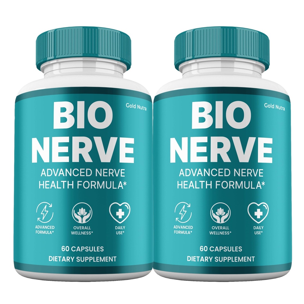 Bio Nerve Supplement Pills, BioNerve All Natural Nerve and Cognitive Supplement Pills, 2 Month Supply (2 Pack)