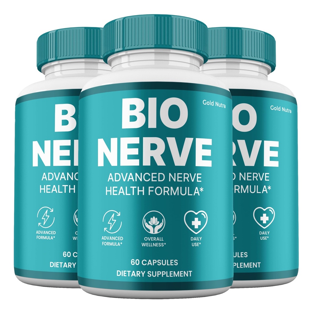 Bio Nerve Supplement Pills, BioNerve All Natural Nerve and Cognitive Supplement Pills, 3 Month Supply (3 Pack)