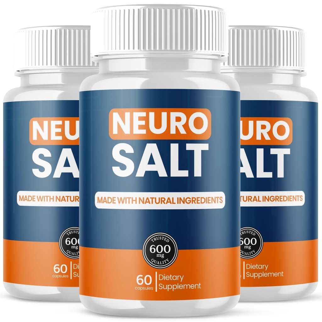 (3 Pack) Neuro Salt Capsules, Neuro Salt Brain Support Pills with Natural Ingredients, Advanced Formula NeuroSalt Maximum Strength Health & Wellness Support Vitamin for Women and Men (180 Capsules)