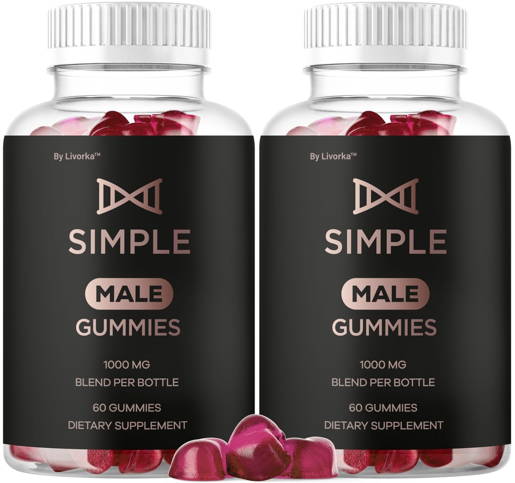 (2 Pack) Simple Male Gummies - Official SimpleMale Advanced Supplement For Men Support - Maximum Strength, Natural Simple Gummys Vitamins For Overall Health & Wellness Review, 120 Gummies For 2 Months