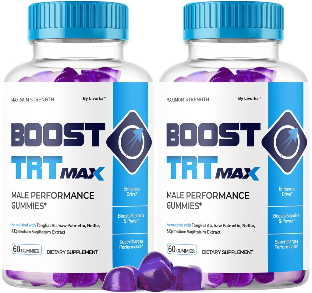 (2 Pack) Boost TRT Max - Official Boost TRT Max Gummies for Men Advanced Natural Formula, Male Gummies for Maximum Performance & Support for Overall Wellness, Booster TRT Max for 2 Months