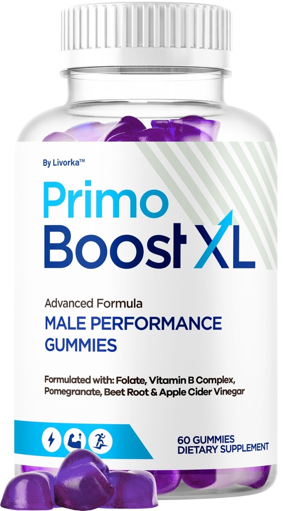 Primo Boost XL Gummies - Official PrimoBoost XL Advanced Premium Supplement for Men Support - Maximum Strength, Natural Primo BoostXL for Overall Health & Wellness, 60 Gummies for 1 Month