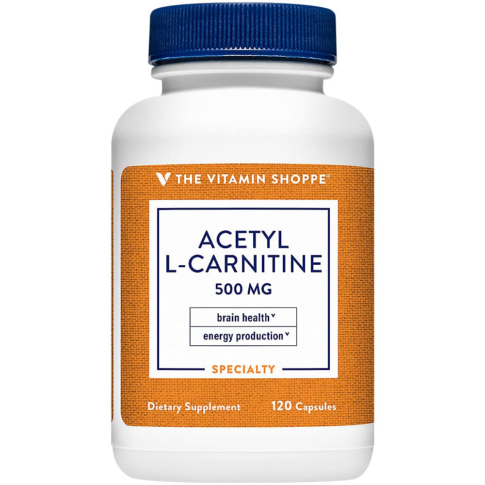 Acetyl-L-Carnitine 500mg – 支持健康大脑和记忆功能,促进能源生产 – CarnipureTM 提供L-Carnitine的纯净形式(120卡普勒斯) 由维生素商店(The Vitamin Shoppe)提供