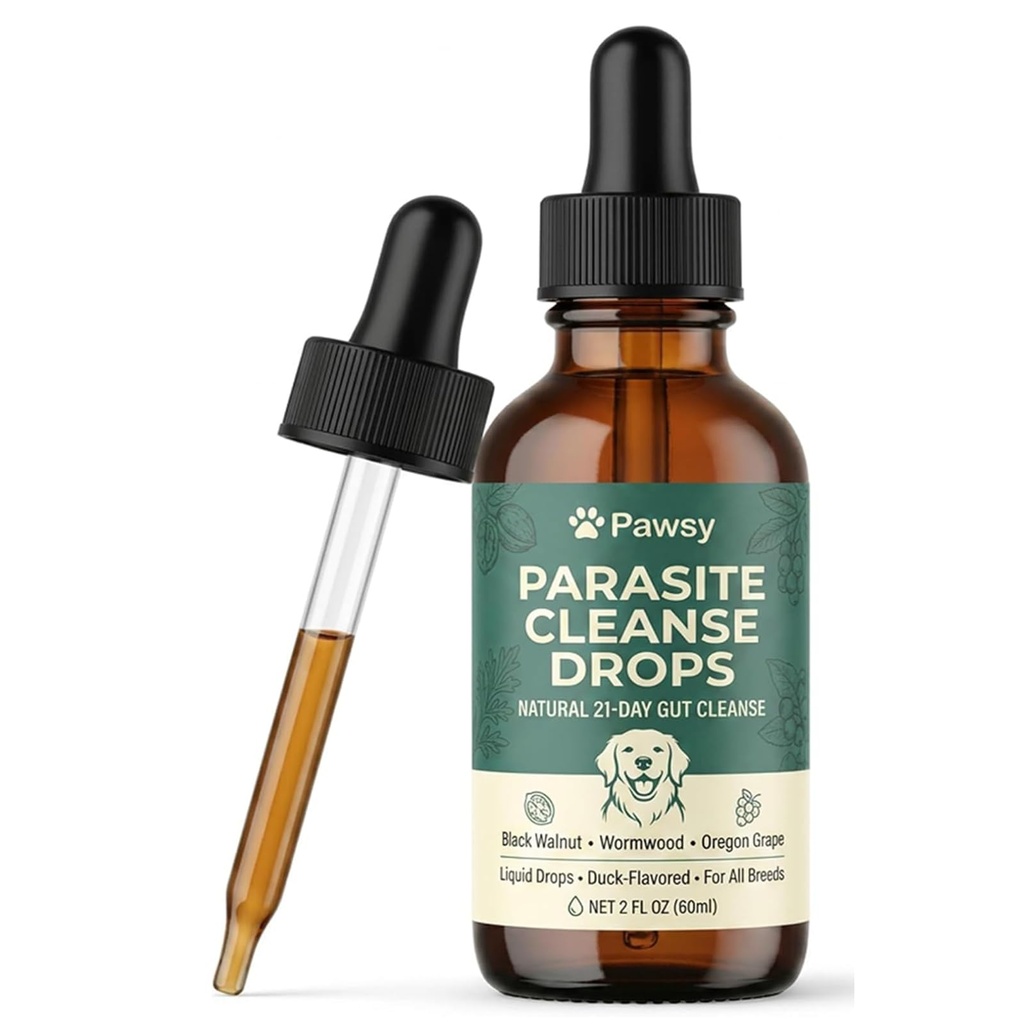 Pawsy Parasite Cleanse Drops,Promotes Healthy Gut，2 fl oz
