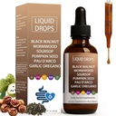Vello Black Walnut Wormwood Gut Cleanse, Wormwood Black Walnut Clove Drops, Gentle Gut Cleanse & Health & Absorption, with Pumpkin Seed,PAU D'arco, Soursop (1)