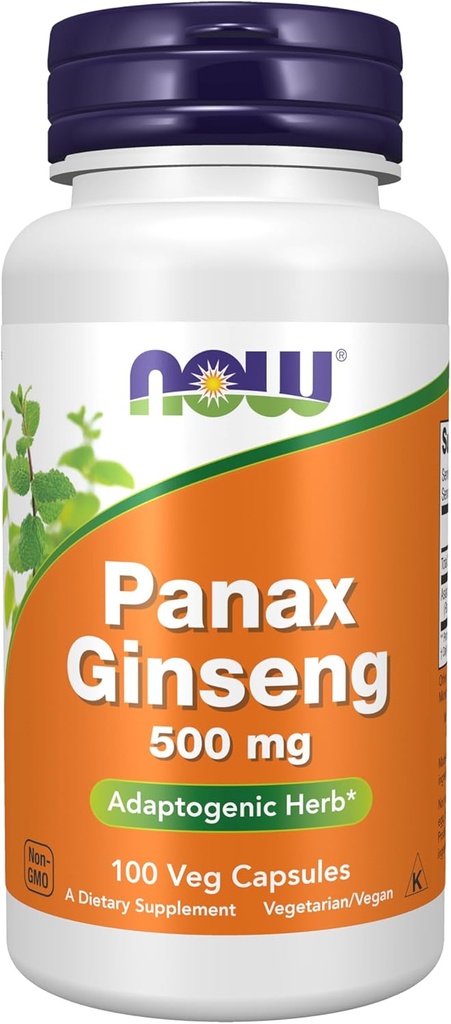 食品补充品,Panax Ginseng( Root)500毫克,可适应性草*,100Veg Capsules