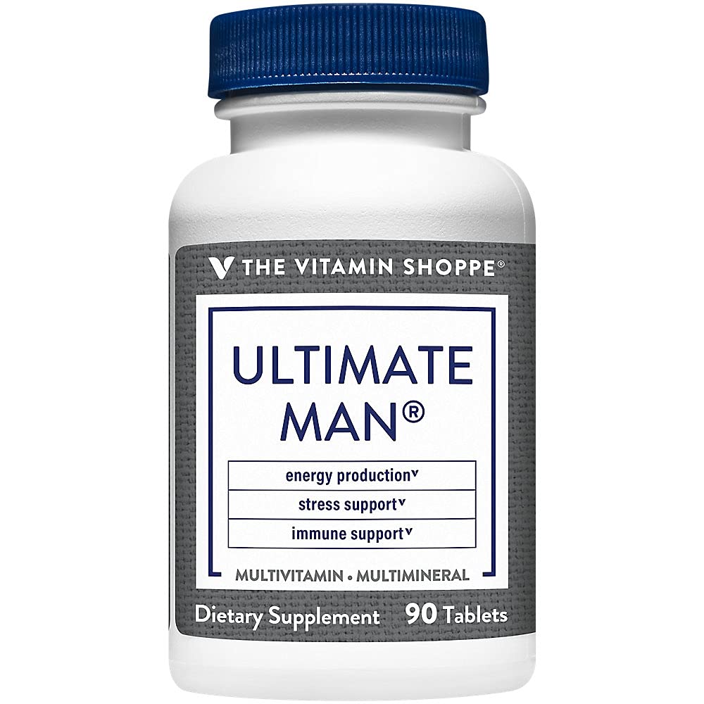 The Vitamin Shoppe Ultimate Man Multivitamin - High Potency Daily Multi with Energy Blend, Complete Nutrition for Men (90 Tablets)