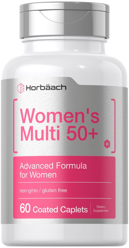 Horbäach Women's Multivitamin 50 Plus | 60 Coated Caplets | Advanced Vitamin Formula | Non-GMO & Gluten Free Supplement
