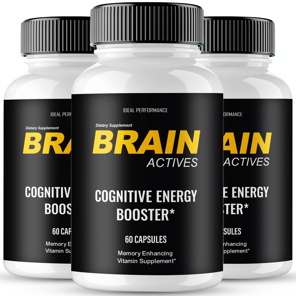 IDEAL PERFORMANCE Brain Actives Capsules, Brain Actives Supplement Support Pills for Nerve and Brain Health - Maximum Strength Nootropics Official BrainActives All Natural Support Reviews (3 Pack)