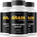 IDEAL PERFORMANCE Brain Actives Capsules, Brain Actives Supplement Support Pills for Nerve and Brain Health - Maximum Strength Nootropics Official BrainActives All Natural Support Reviews (3 Pack)