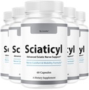 (5 Pack) Sciaticyl Capsules - Official Sciaticyl Premium Daily Support Supplement Pills, Scia Ticyl Health Support Natural Advanced Mobility for Overall Health & Wellness, 300 Capsules for 5 Months